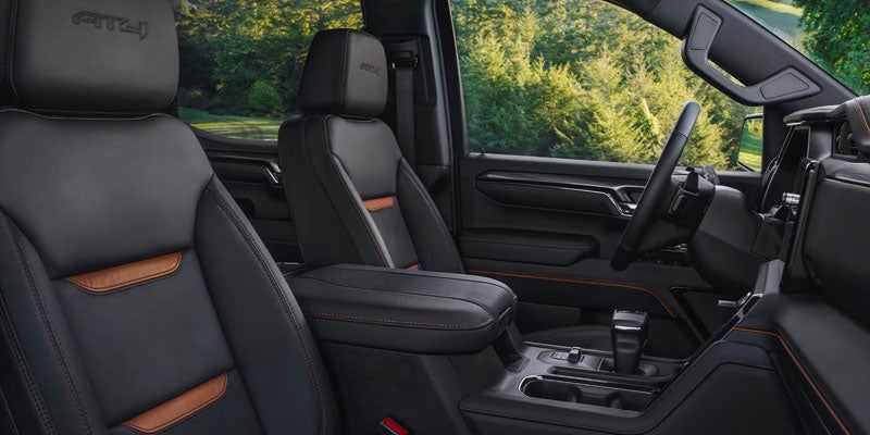2026 GMC Sierra 1500 truck interior with black leather seats
